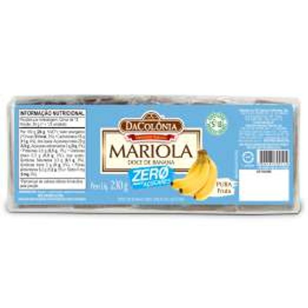 Dacolônia Mariola Doce De Banana Zero 230g